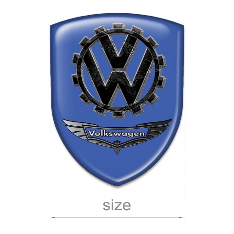 VW Silicone Shield Blue Background 3D Logo Style 