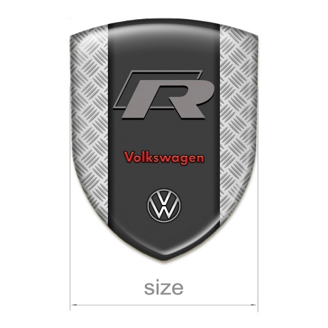 VW Emblem Badge Logo Metal Mesh Effect With R Logo 