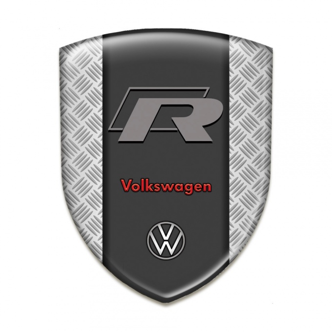 VW Emblem Badge Logo Metal Mesh Effect With R Logo 