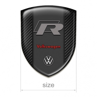 VW Logo Emblem High End Black Carbon base R Logo Version 