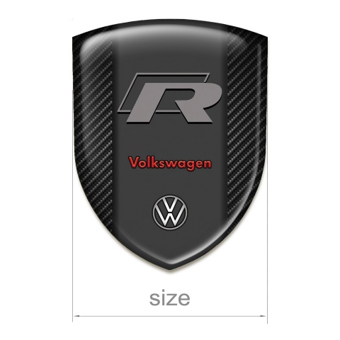 VW Logo Emblem High End Black Carbon base R Logo Version 