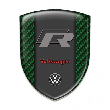 VW Tuning Emblem Green Carbon Base R Logo Version 