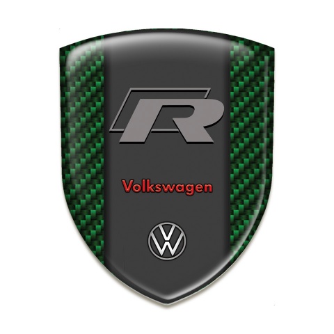 VW Tuning Emblem Green Carbon Base R Logo Version 