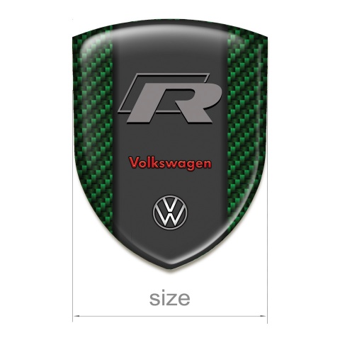 VW Tuning Emblem Green Carbon Base R Logo Version 