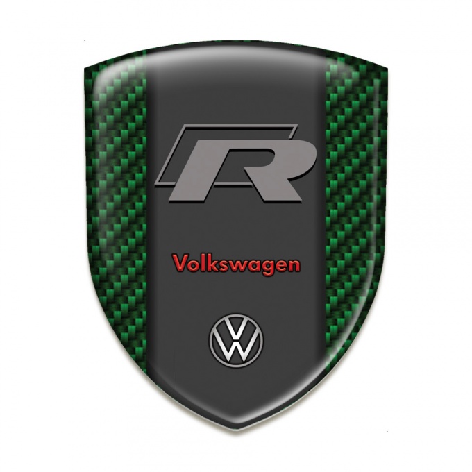 VW Tuning Emblem Green Carbon Base R Logo Version 