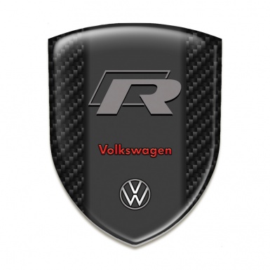 VW Self Adhesive Emblem Logo Dark Carbon R Style 