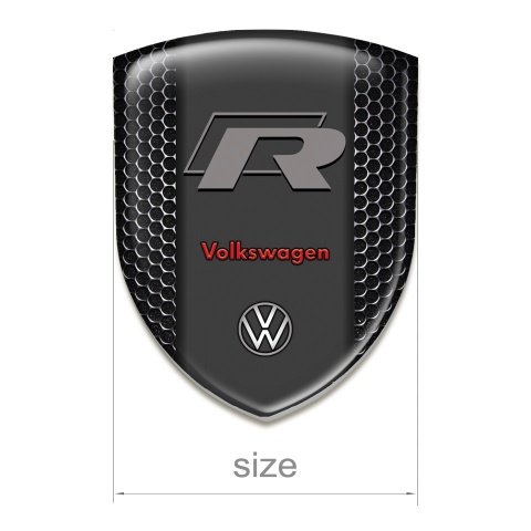 VW Resin Sticker Perforated Steel Background R Style Logo 