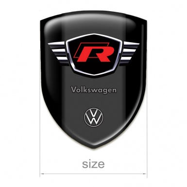 VW Silicone Shield Racing Edition Black Style Red R Logo