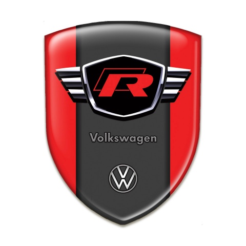 VW Auto Emblem Red Style Red R Logo 