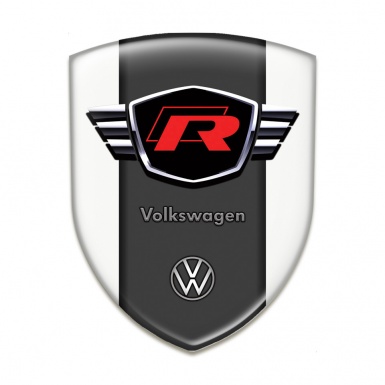 VW Tuning Emblem White Base Wings  Logo Effect 
