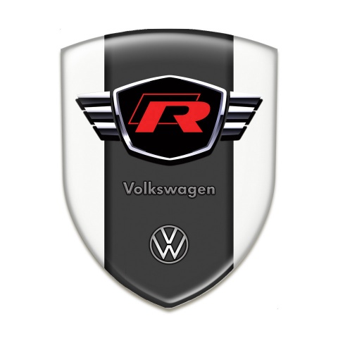 VW Tuning Emblem White Base Wings  Logo Effect 