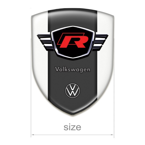 VW Tuning Emblem White Base Wings  Logo Effect 