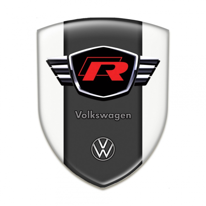 VW Tuning Emblem White Base Wings  Logo Effect 