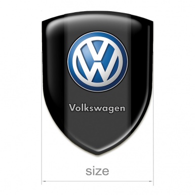 VW Self Adhesive Emblem Logo Black Print Classic Logo Style 