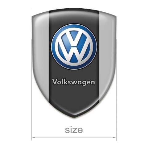 VW Domed Emblem Stylish Grey Print Classic Logo 