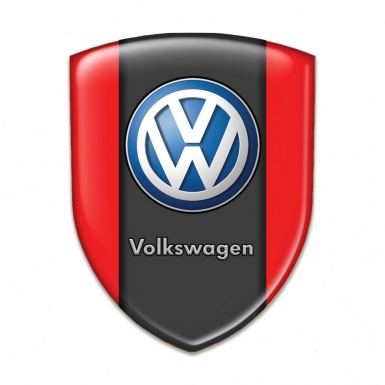 VW Resin Sticker Red Print Classic Logo Design