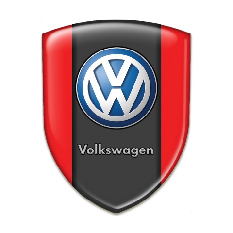 VW Resin Sticker Red Print Classic Logo Design
