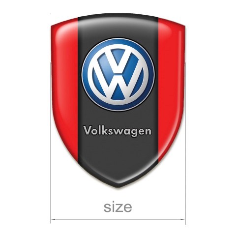 VW Resin Sticker Red Print Classic Logo Design