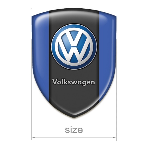 VW 3D Gel Emblem Blue Print Classic Logo 