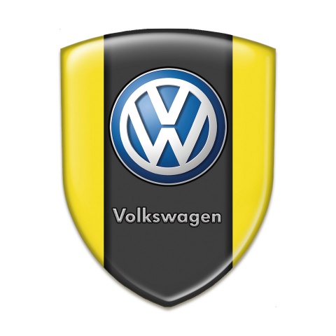 VW Emblem Exterior Yellow Print Classic Logo Style 