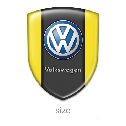 VW Emblem Exterior Yellow Print Classic Logo Style 