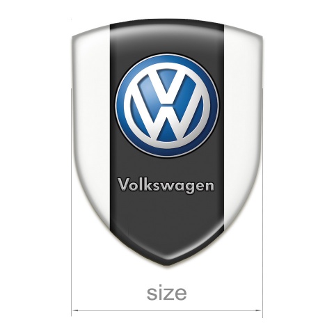 VW Tuning Emblem Racing Edition White Print Classic Logo 