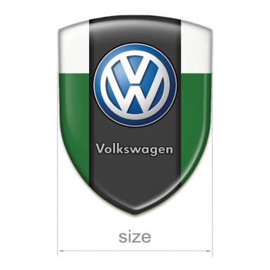 VW Car Accessories Badge Green White Print Classic Logo 