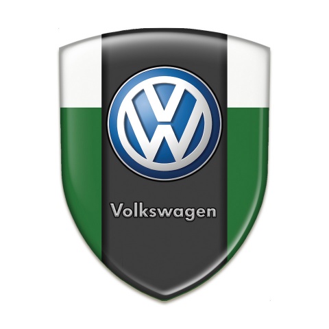 VW Car Accessories Badge Green White Print Classic Logo 