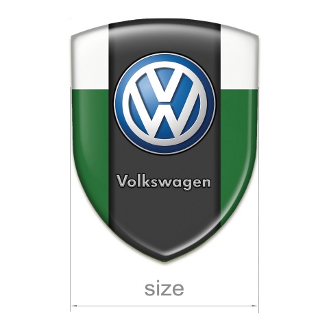 VW Car Accessories Badge Green White Print Classic Logo 