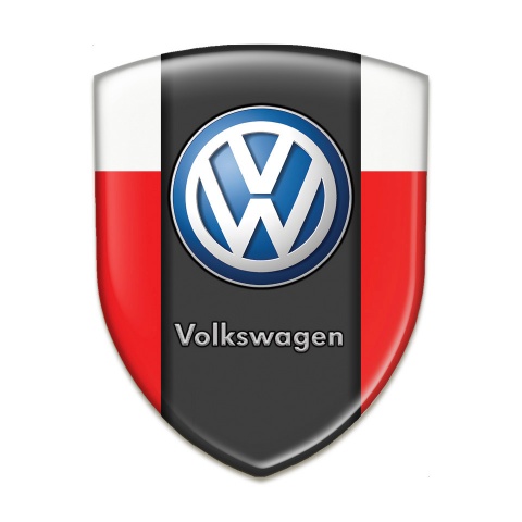 VW Self Adhesive Car logo Emblem Red White Print and Classic Logo 