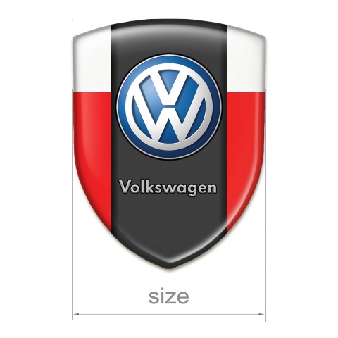 VW Self Adhesive Car logo Emblem Red White Print and Classic Logo 