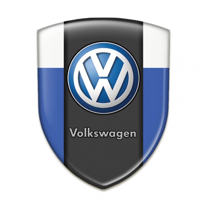 VW Car Interior Badge Blue White Print Classic Logo Style 