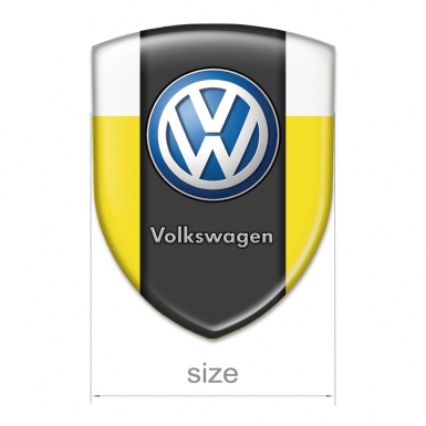 VW Silicone Badge Yellow White Print Classic Logo 