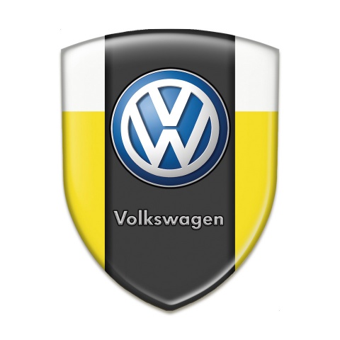 VW Silicone Badge Yellow White Print Classic Logo 