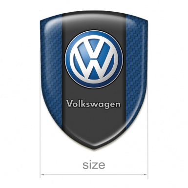 VW Auto Emblem Navy Blue Carbon And Classic Logo Design 