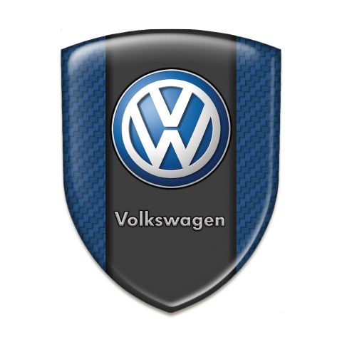 VW Auto Emblem Navy Blue Carbon And Classic Logo Design 