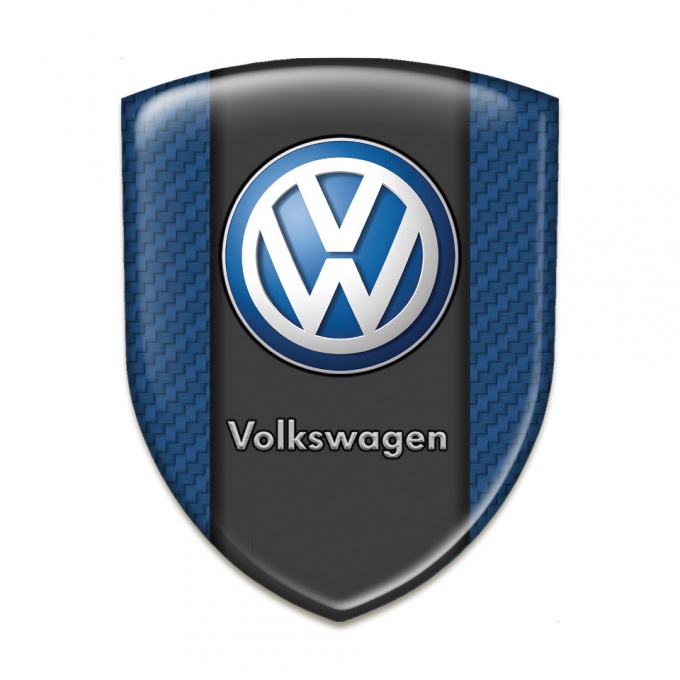 VW Auto Emblem Navy Blue Carbon And Classic Logo Design 