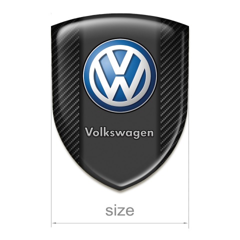 VW 3D Gel Emblem Black Carbon Background Classic Logo 
