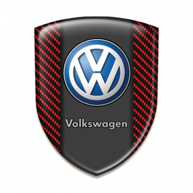 VW Car Accessories Badge Red Carbon Print Classic Logo 