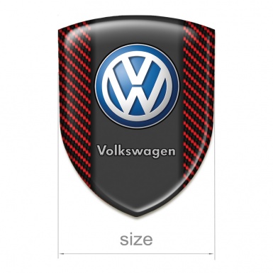VW Car Accessories Badge Red Carbon Print Classic Logo 