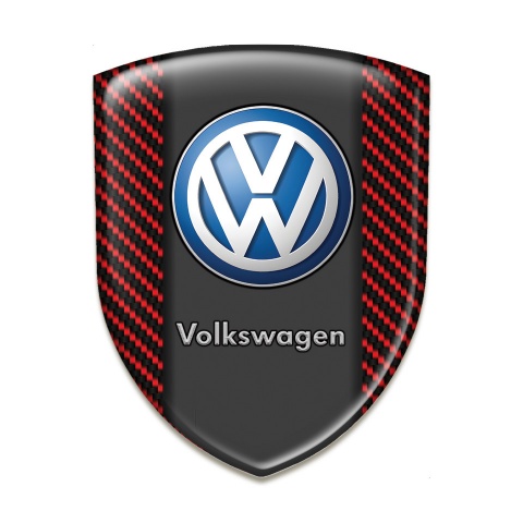 VW Car Accessories Badge Red Carbon Print Classic Logo 