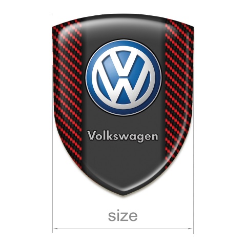 VW Car Accessories Badge Red Carbon Print Classic Logo 