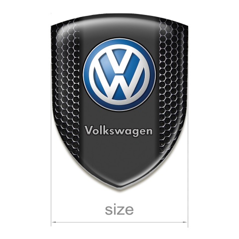 VW Car Interior Badge Perforated Steel Design and Classic Logo 