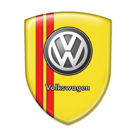 VW Silicone Badge Yellow Base with Red Stripes Edition 