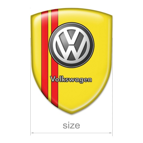 VW Silicone Badge Yellow Base with Red Stripes Edition 