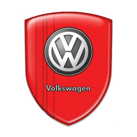 VW Auto Emblem High End Red Design With Classic Logo 