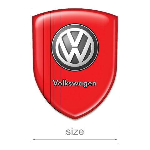 VW Auto Emblem High End Red Design With Classic Logo 