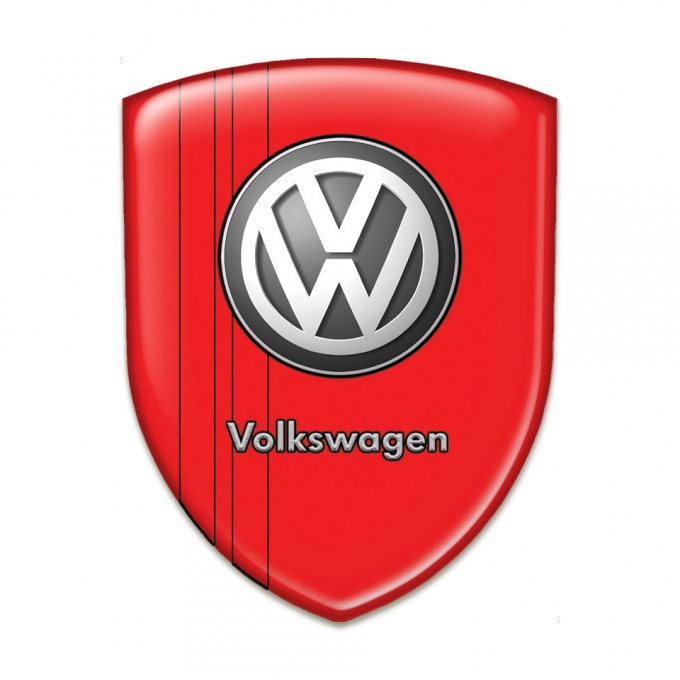 VW Auto Emblem High End Red Design With Classic Logo 
