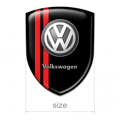 VW Tuning Emblem Black print Red Stripes Edition 