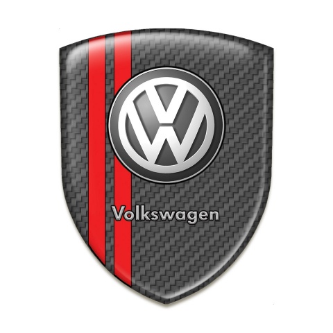 VW Domed Emblem Carbon with Red Stripes Edition 